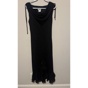 VTG Breakin Loose Dress Black Goth Grunge Whimsy Fairy 90s Y2K Ruffle Size‎ 16